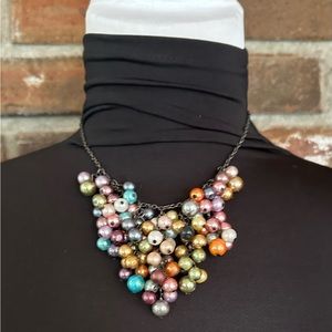 Beaded Baubles Multicolor Burst Necklace 16”